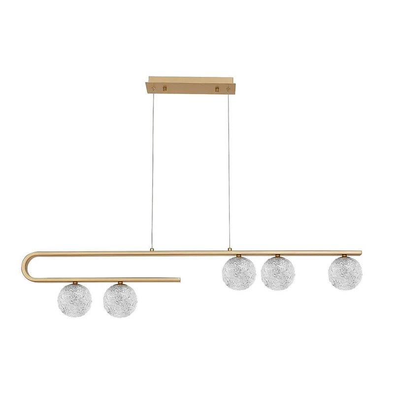 Mirano Hängeleuchte 5-flg. Glas Gold