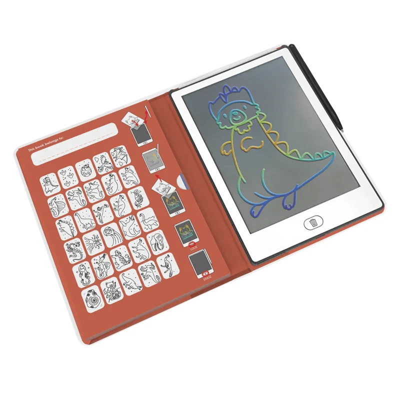 Kidydraw Mini-Skizzenbuch mit LCD-Bildschirm, Dinosaurier