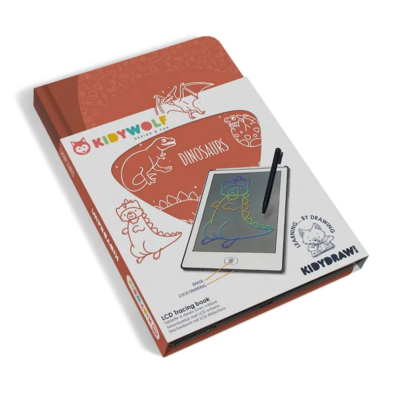 Kidydraw Mini-Skizzenbuch mit LCD-Bildschirm, Dinosaurier