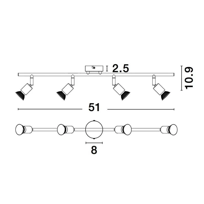 Lup Deckenstrahler 4-flammig Metall