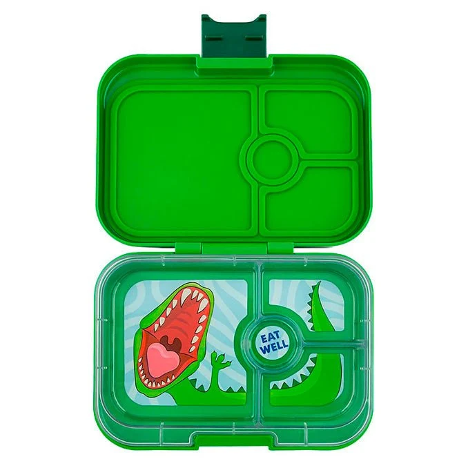 Panino Brotdose mit 4 Fächern Jurassic Green/Dinosaurier-Einlage