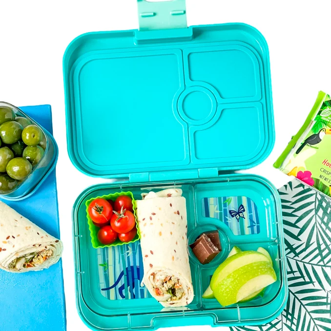 Panino Brotdose mit 4 Fächern Tropical Aqua Panther Einsatz