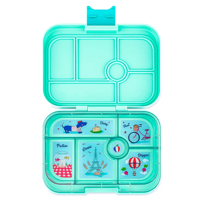 Original Brotdose M, 6 Fächer Serene Aqua Paris Tray