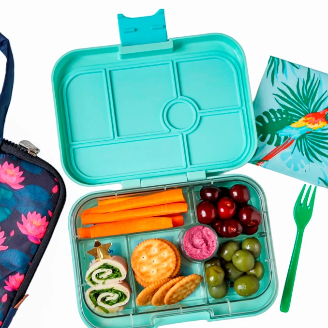 Original Brotdose M, 6 Fächer Serene Aqua Paris Tray
