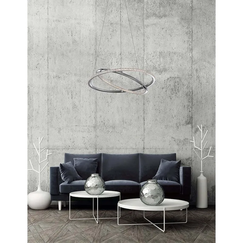 Livorno LED Hängeleuchte Ø 45cm Chrom