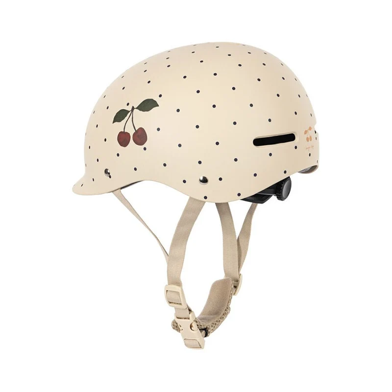 Fahrradhelm in marineblau mit Punkten