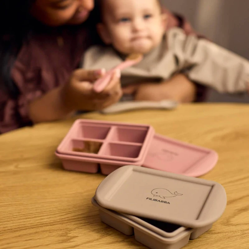 2-er-Pack Gefrierformen für Babynahrung, Rosa-Mix