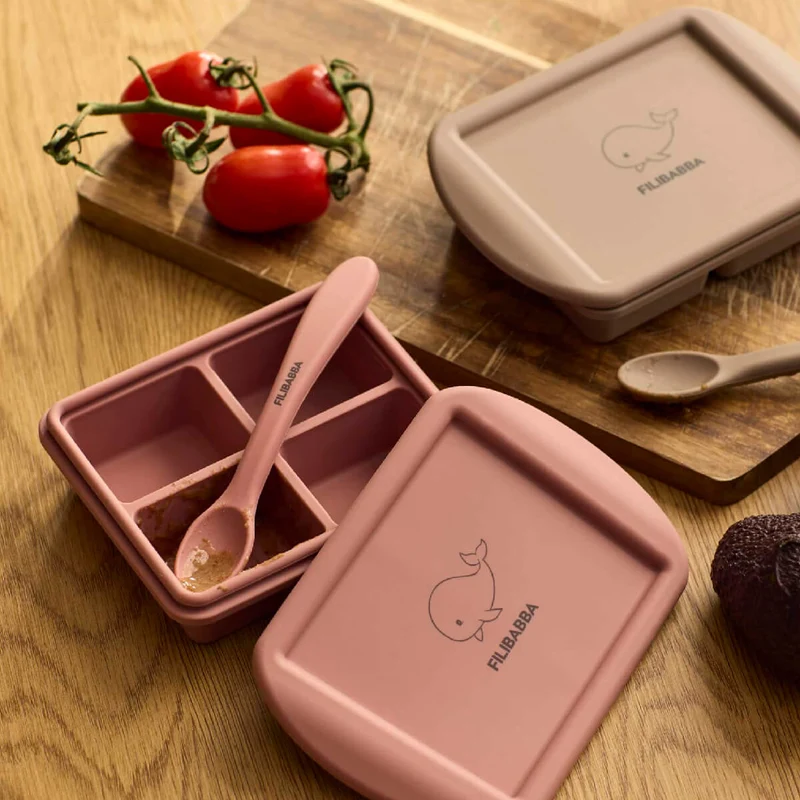 2-er-Pack Gefrierformen für Babynahrung, Rosa-Mix