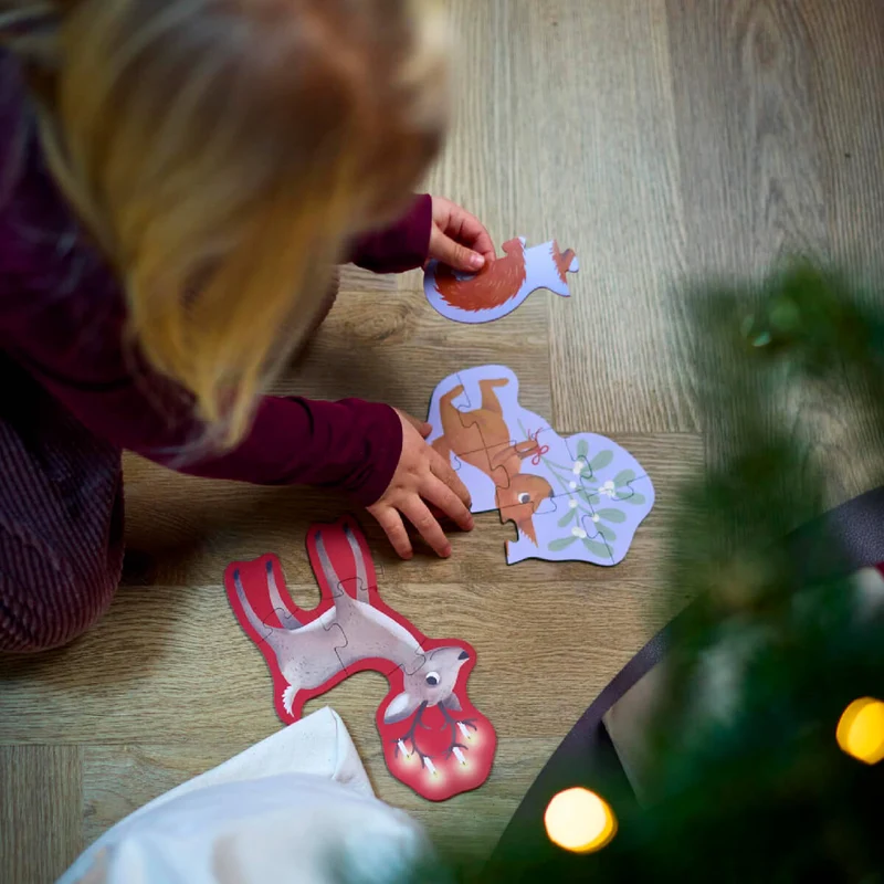 4er-Set Puzzles Wundervoller Winter: Waldtiere