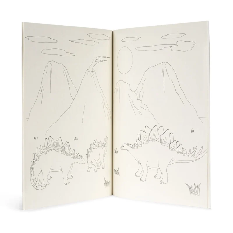 Dino-Malbuch und Buntstifte