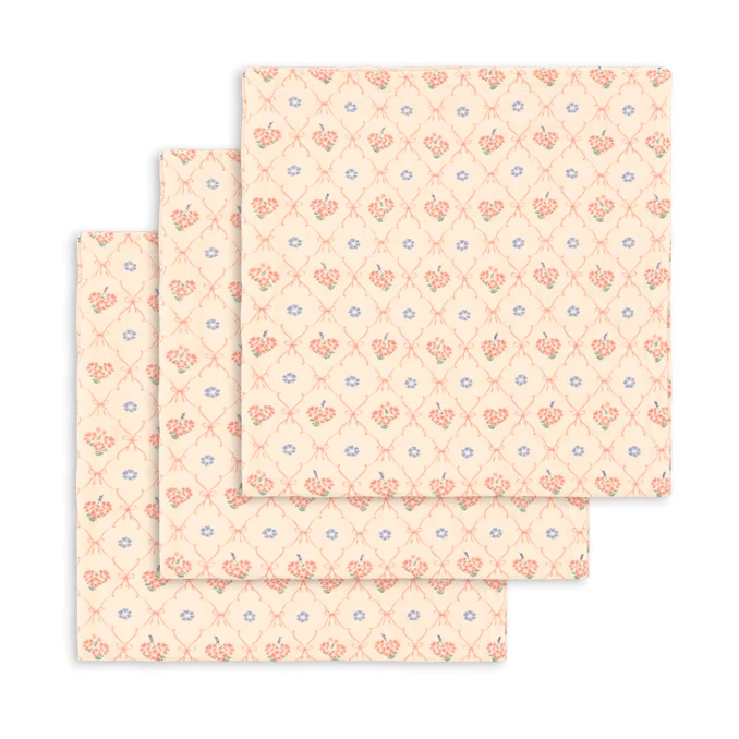3-er-Pack Mulltücher Fleur Decor