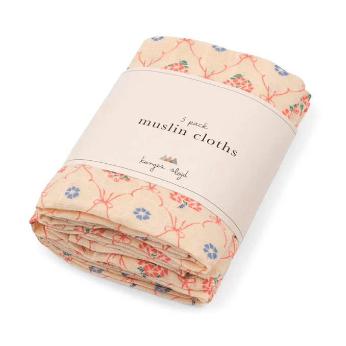 3-er-Pack Mulltücher Fleur Decor