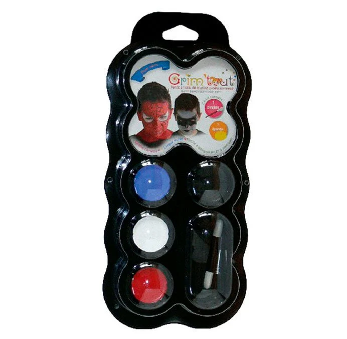 Palette mit Gesichtsmalfarben, 4 Farben - Superhelden