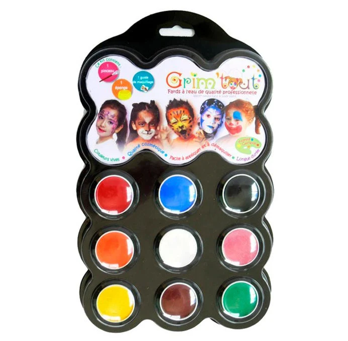 Palette mit Gesichtsbemalung 9 Farben Karneval