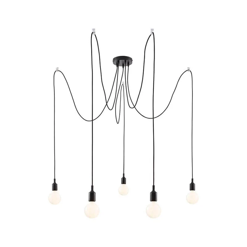 Neordic Pendelleuchte Ketil 5-flg, Metall, Silkon