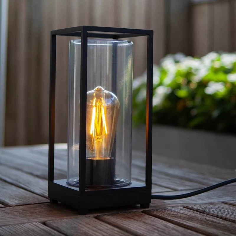 Außentischleuchte Flair mit Glaszylinder