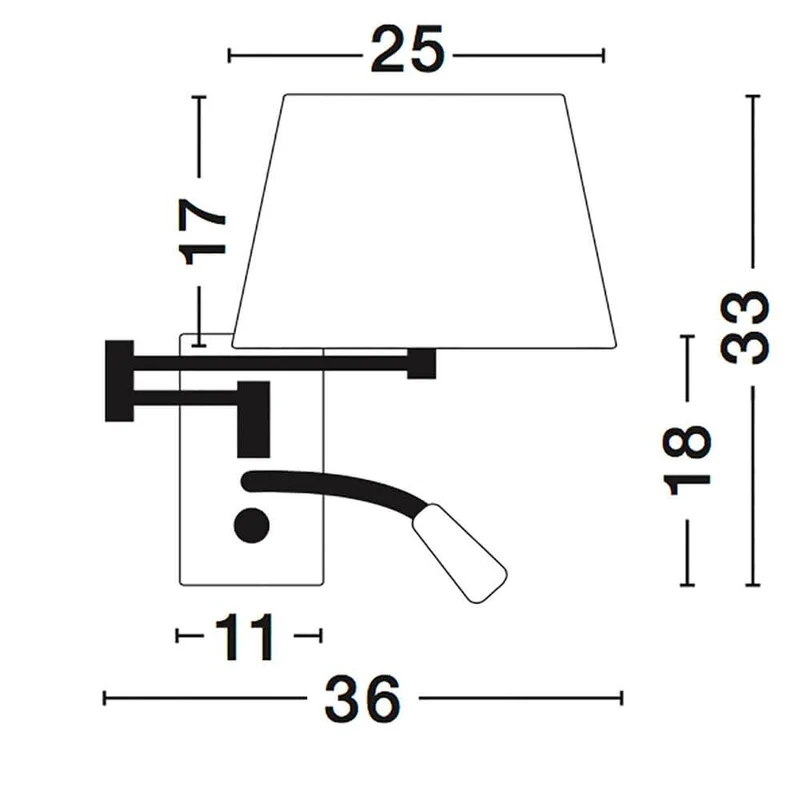 Cingo Wandlampe mit LED-Leselampe Weiß, Chrom