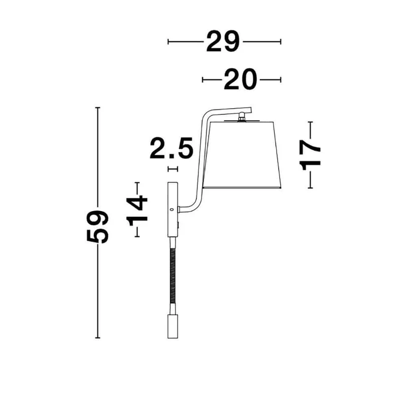 Sage Bett- & Wandlampe mit LED-Leselicht