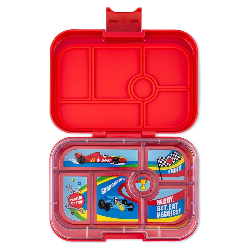 Original Lunchbox mit 6 Fächern Roar Red/Race Cars Einsatz