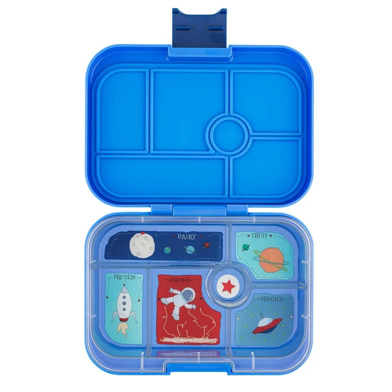 Original Brotdose mit 6 Fächern Surf Blue/Rocket Tray