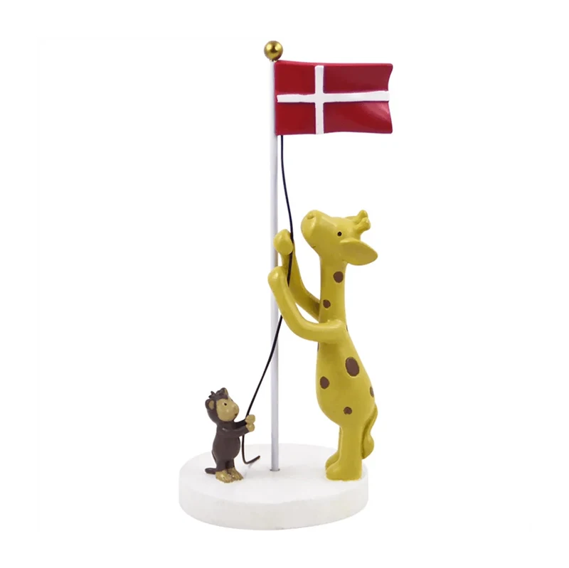 Tischflagge Giraffe und Affe