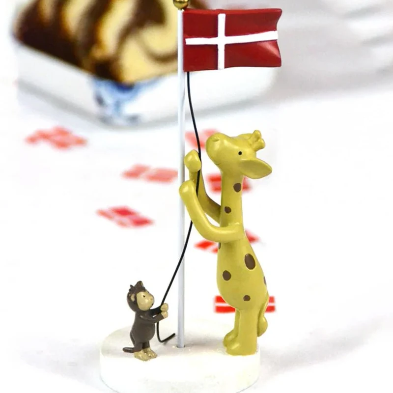 Tischflagge Giraffe und Affe