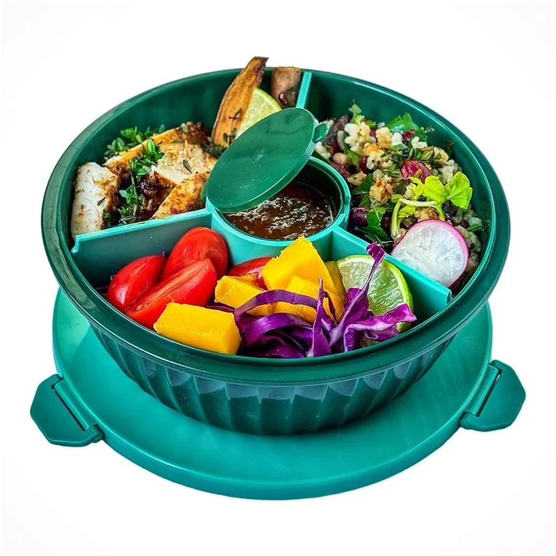 Poke-Bowl-Lunchbox mit Trennwand, Kale Green