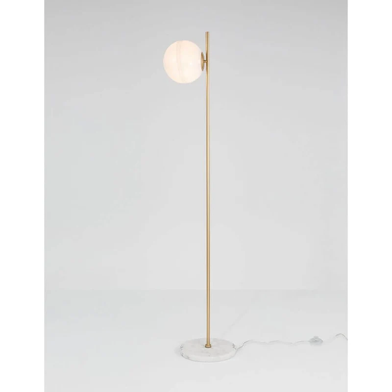 Cantona Stehlampe Marmor Messing, Gold