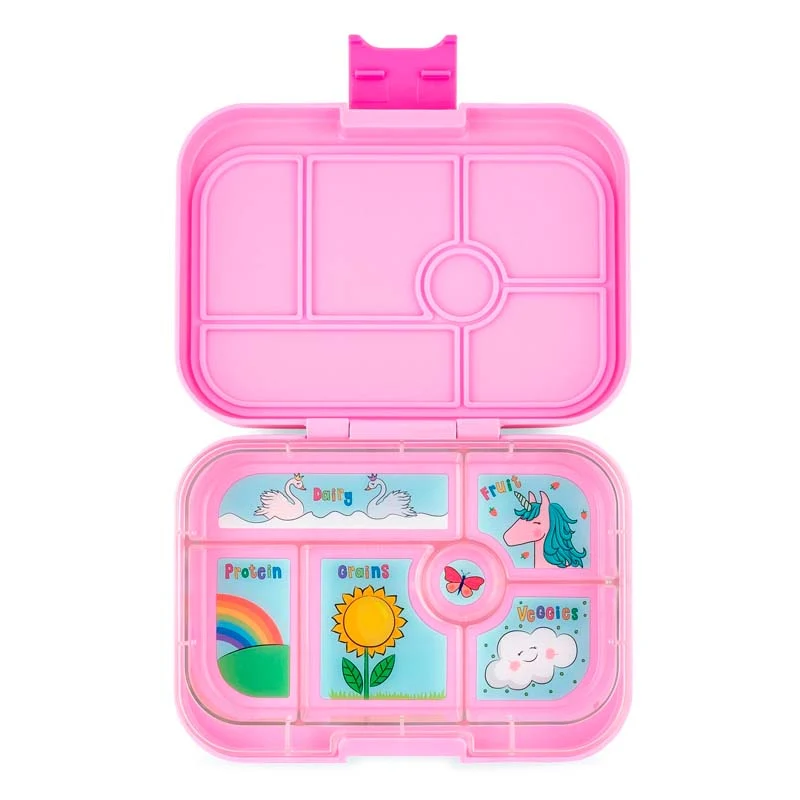 Original Brotdose mit 6 Fächern Power Pink Unicorn Tray