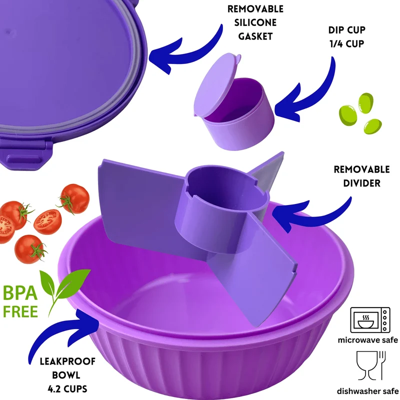 Poke-Bowl-Brotdose mit Trennwand Maui Purple