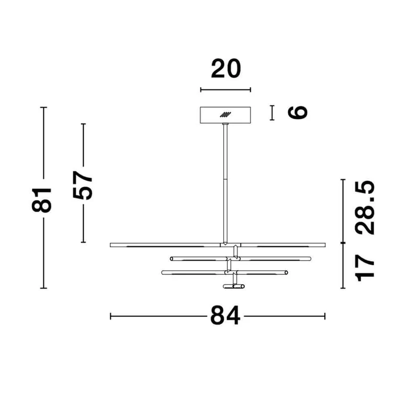 Raccio LED Hängelampe Ø 81cm Metall