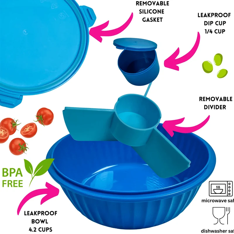 Poke-Bowl-Lunchbox mit Trennwand Hawaii-Blau