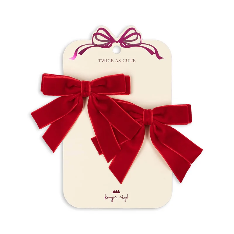 2-er-Pack Velours Doppelschleife Barbados Cherry