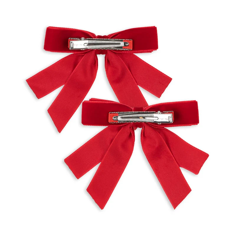 2-er-Pack Velours Doppelschleife Barbados Cherry