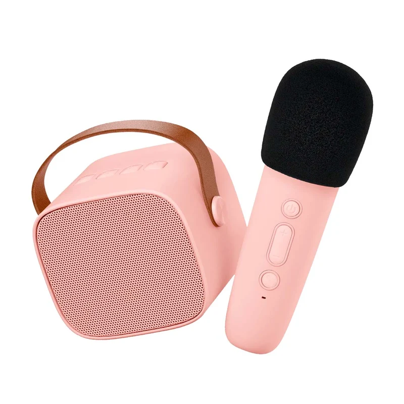 Kabelloser Lautsprecher mit kabellosem Mikrofon, rosa