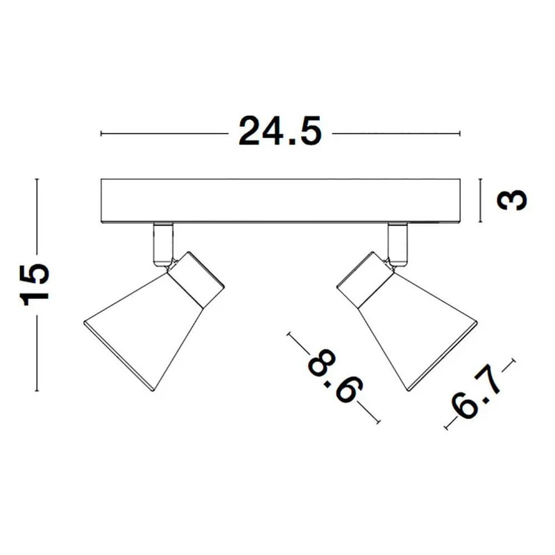 Dublin LED Balkenstrahler 2-flammig