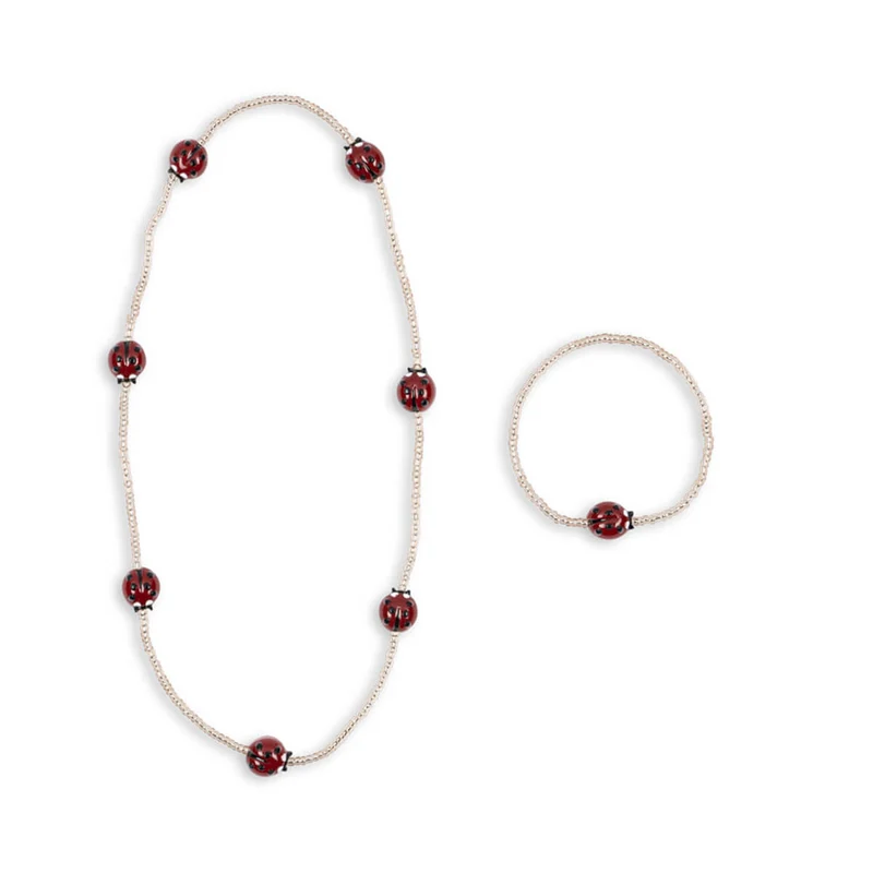 Marienkäfer-Halskette und -Armband