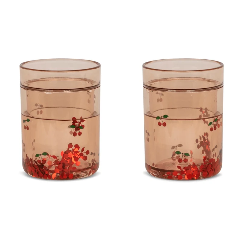 2-Pack Glitzertasse kirschrot