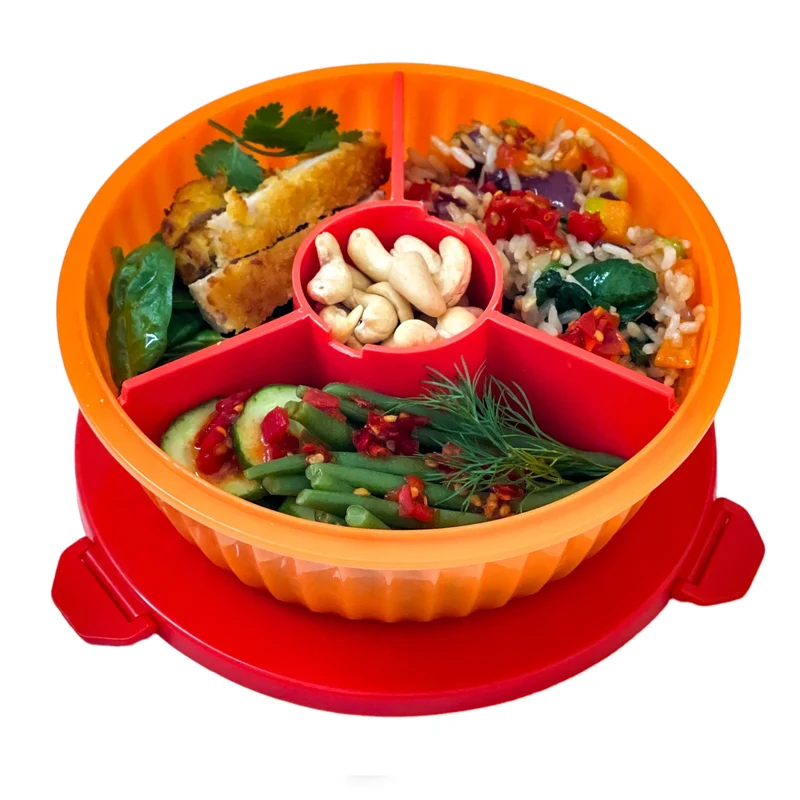 Poke-Bowl-Brotdose mit Trennwand, orange