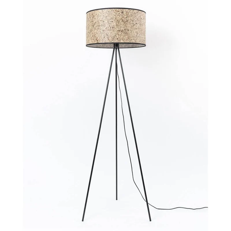 Metall Dreibein-Stehlampe mit Heuschirm