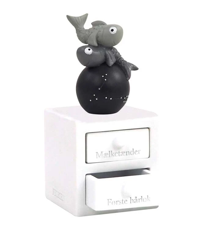 Sternzeichen Fische mit Zahn- und Haarlockenbox