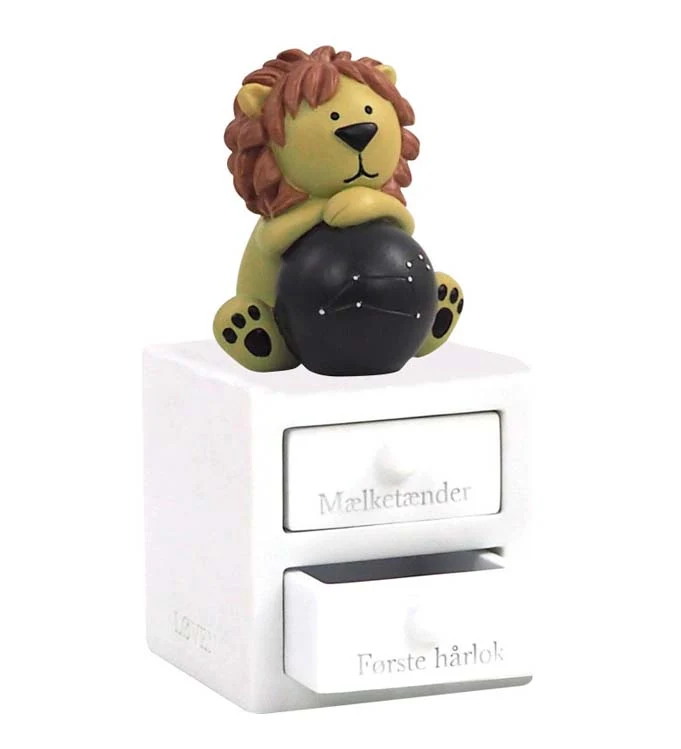 Sternzeichen Löwe mit Zahn- und Haarlockenbox
