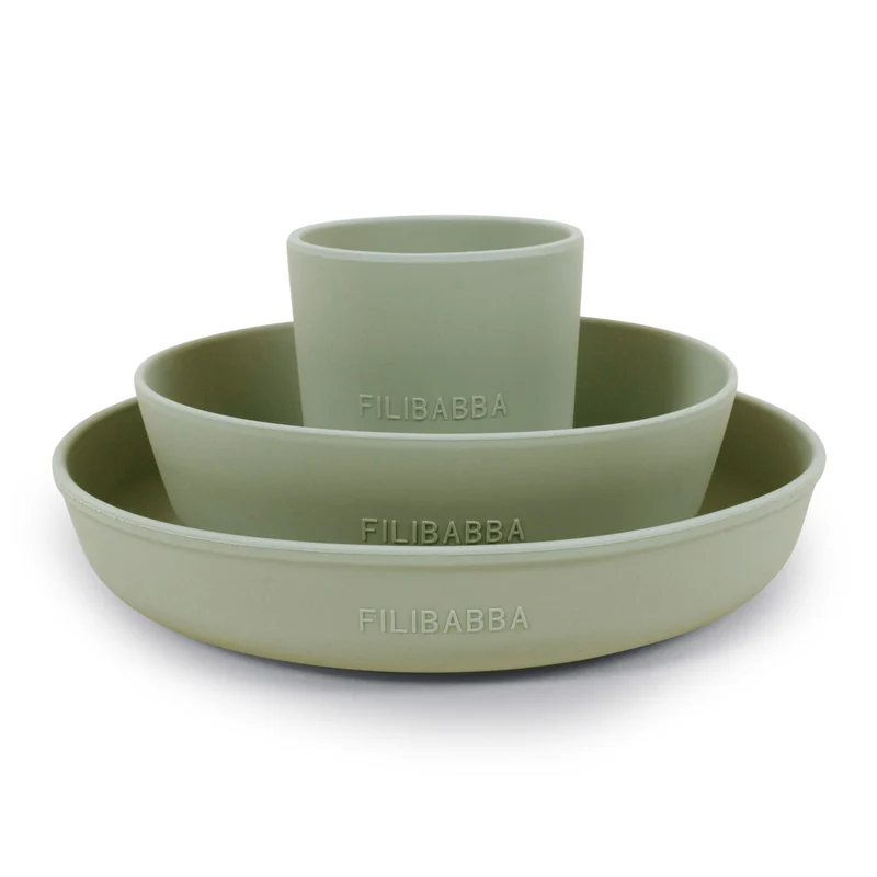 Silikon-Ess-Set grün
