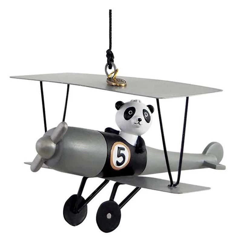 Mobile mit Panda im Flugzeug