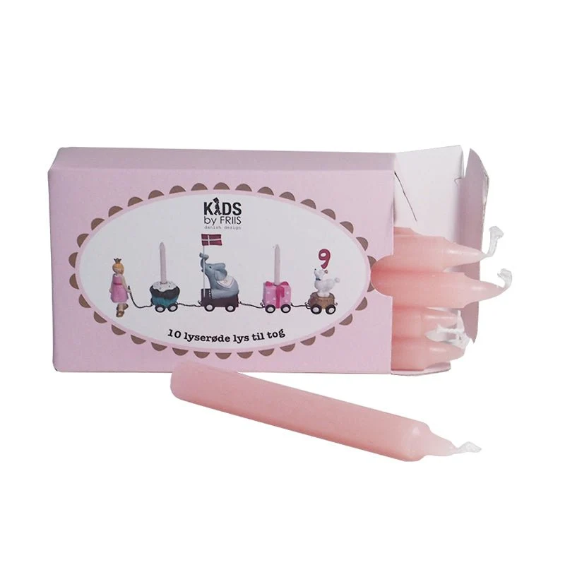 Kerzen für Geburtstagszug in rosa