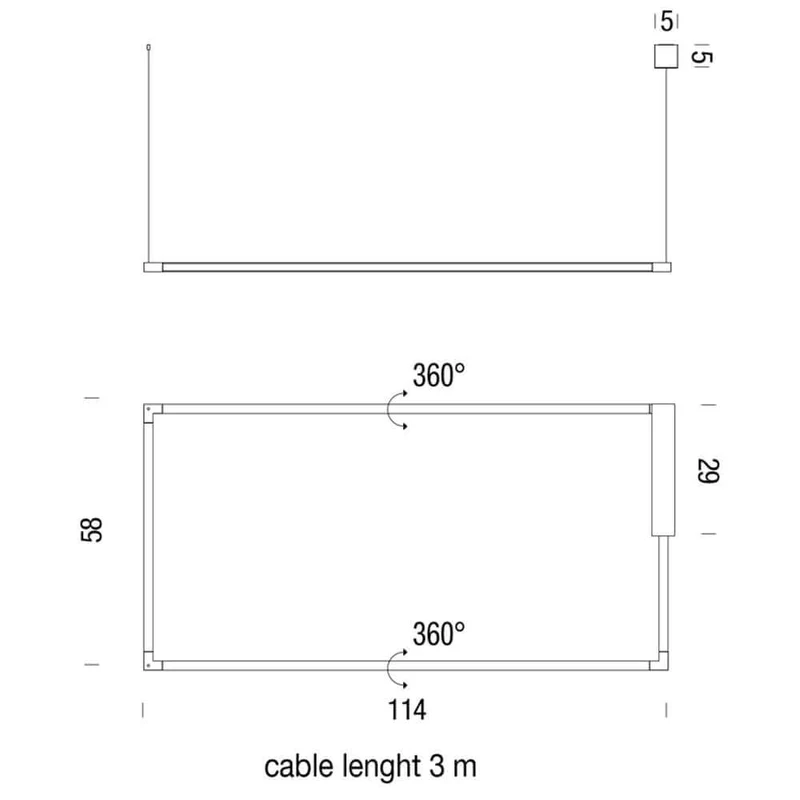 Nemo Spigolo Horizontal LED Hängeleuchte drehbar