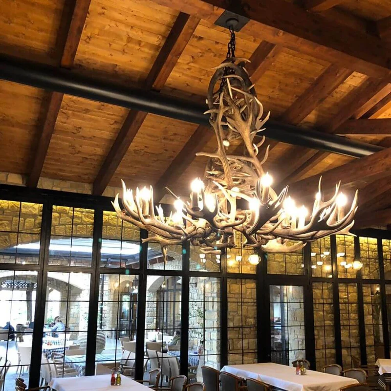 XXL Chalet Geweih Kronleuchter Ø 200cm