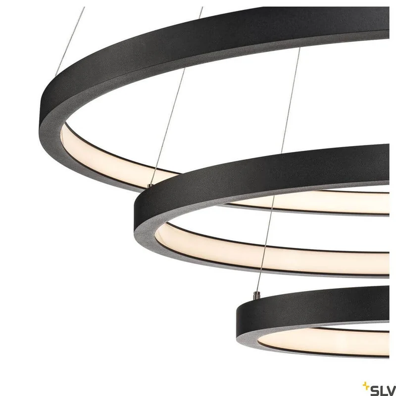 One Triple Pendellampe Dali 3000/4000K Schwarz