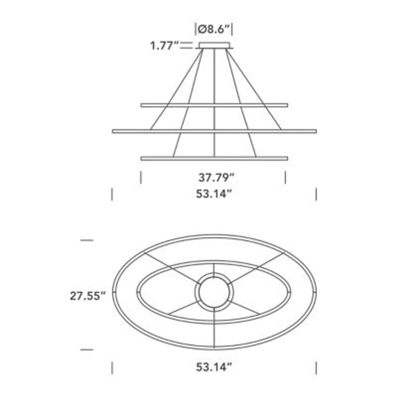 Nemo Ellisse Triple LED Hängelampe 3 Ringe