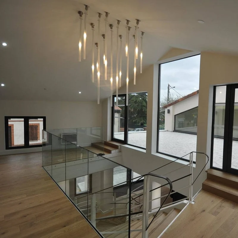 Nemo Canna Nuda Glas Wand- & Deckenlampe silber